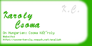 karoly csoma business card